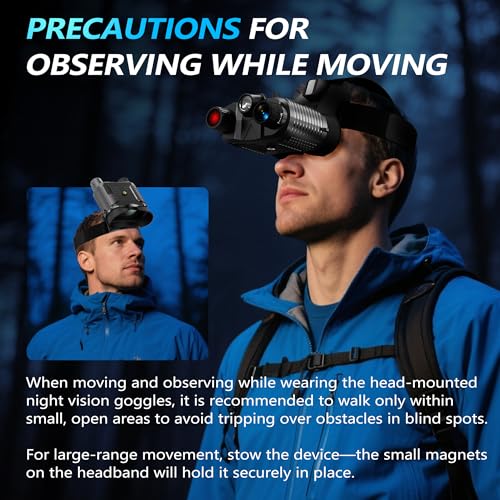 Dsoon Black Night Vision Goggles, Rechargeable Head-Mounted Binoculars with 32GB TF Card, 8X Zoom, Up to 1312FT Range