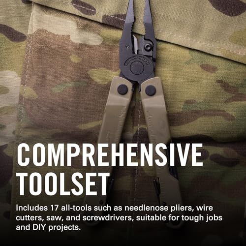 Leatherman Rebar Multi-Tool with Replaceable Wire Cutters & Saw - Coyote Tan, Black Variation