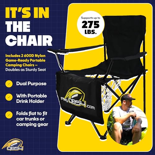 Navy Blue QB54 Football Yard Game Set with Chairs - Tailgating & Outdoor Play