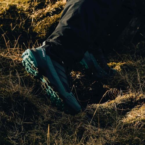 adidas Men's Terrex Skychaser AX5 Gore-Tex Hiking Shoes Black/Carbon/Pure Teal - Lightweight Waterproof Trail Footwear