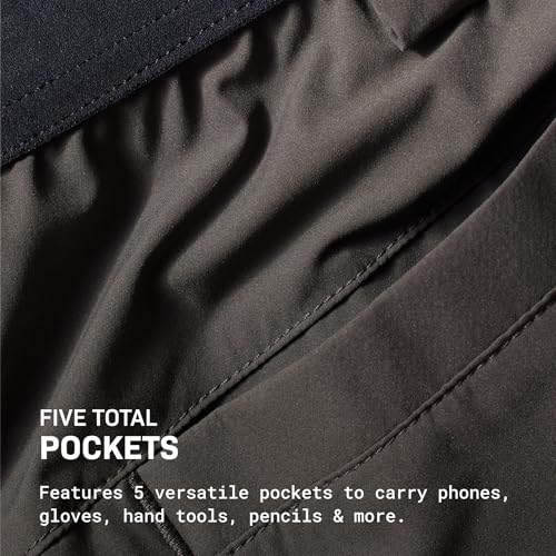 TRUEWERK Men's Cloud Shorts 10 Inch Inseam - Ultra-Lightweight Work Shorts, Large, Deep Grey