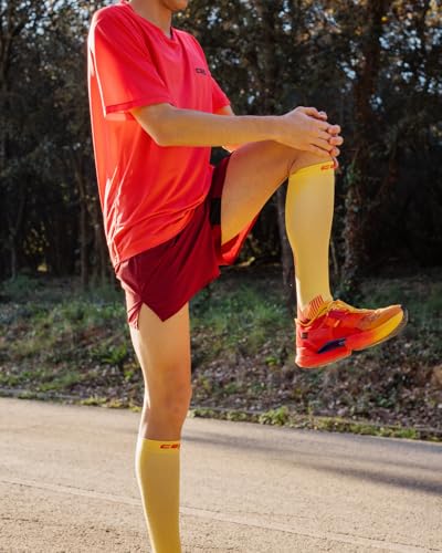 Men's Black Compression Socks with Achilles & Shin Support - Large, 20-30mmHg