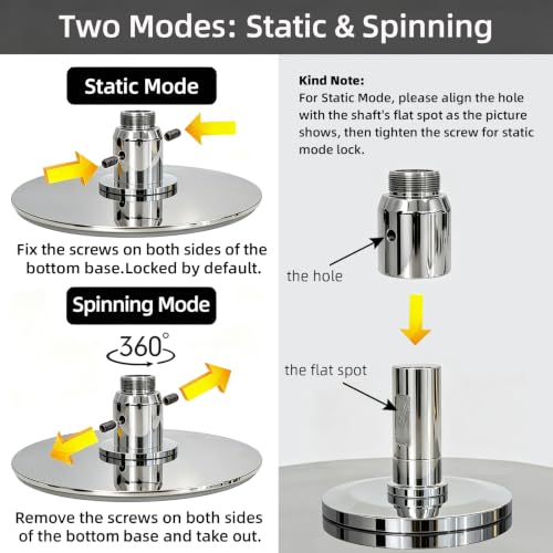 Fixed Dance Pole 45mm - CE Certified Spinning & Static Mode - Silver