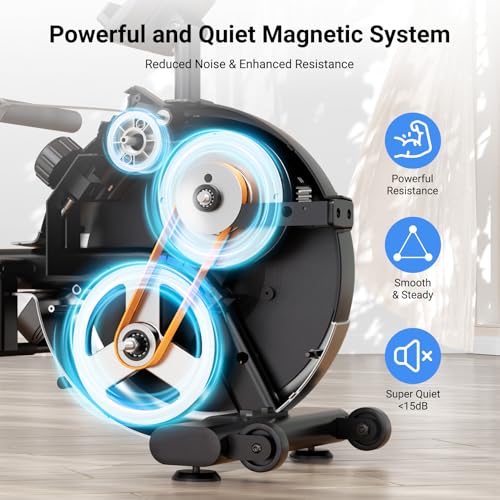 Dripex Yellow Magnetic Rowing Machine for Home Fitness - Upgraded Model