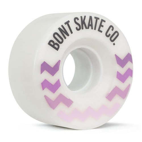 Bont Skates - Glide Outdoor Roller Skate Wheels - 78A - Outdoor - 57x32mm - Replacement Roller Skate Wheels - Set of 4 or 8 (Set of 4 wheels, White/Purple)