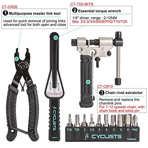 Cyclists 27-Piece Bike Tool Kit for Bicycle Maintenance & Repairs