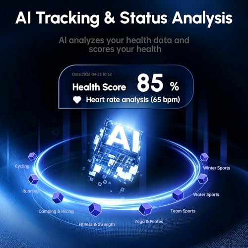 Domhong Black Screenless Fitness Tracker with Heart Rate, SpO2, HRV & Sleep Monitoring