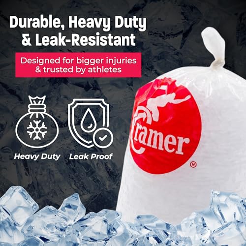 Cramer Large Ice Bags for Injuries, 9.5" x 18", Clear Disposable Ice Bag Roll for Athletic Trainers, Tear-Resistant, Bulk 1500 Pack, Ideal for Ice Wraps in Training Rooms