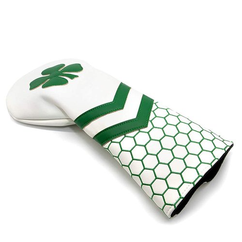 Lucky Clover Driver Headcover 460CC Golf Club Head Cover - White Synthetic Leather Driver Headcover fits for All Brand，Callaway Epic for Men Golfer