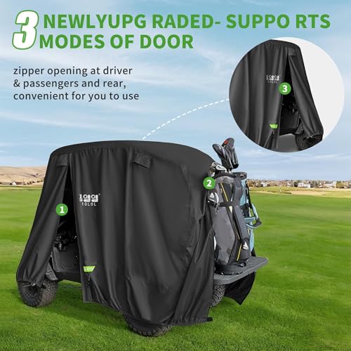 Golf Cart Cover for 2-6 Passengers XL Black Weatherproof Universal Fit