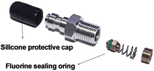 Heyous Stainless Steel Air Gun Connector - 8MM Quick Plug Check Valve & 1/8NPT Adapter