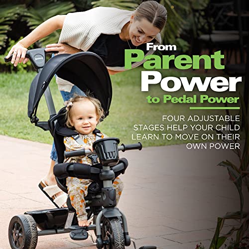 Joovy Tricycoo 4.1 Kids Tricycle Black - 4 Adjustable Stages with Push Handle