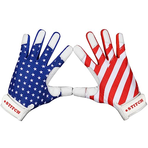 American Flag Batting Gloves for Youth & Adults - Patriot Style, Medium (Adult)