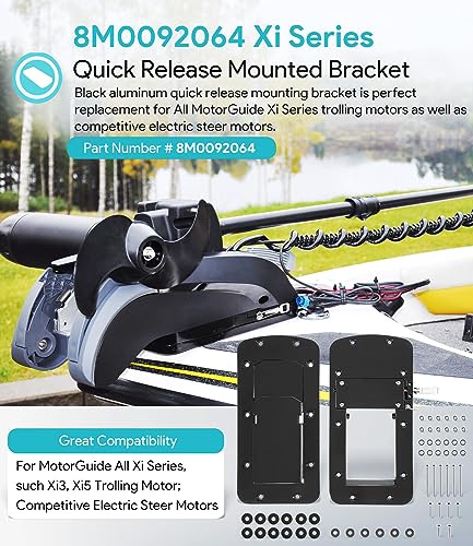 Quick Release Mounting Bracket Kit for Trolling Motors - Aluminum, Black
