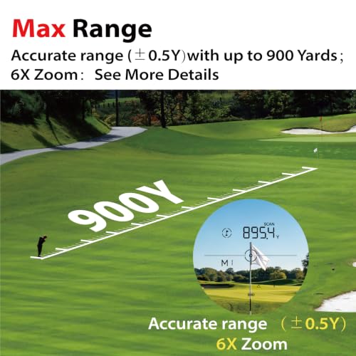 Golf Rangefinder 900 Yards Laser Distance Meter with Slope & Pin Lock