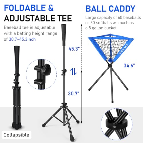 Blue 6x6 ft Baseball Net for Batting & Pitching Training with Strike Zone & Accessories - Kids & Adults Sport Practice