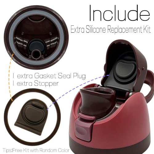 Replacement Lid for Owala FreeSip Water Bottles 16/24/32/40oz Stainless Steel & 25oz Tritan - Black Cherry