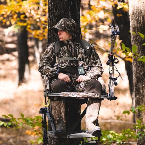 Dual Position Hunting Seat with Mossy Oak Bottomland Camo & Armpads - Summit