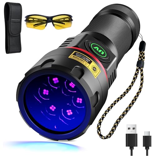 UV 365nm Black Light Flashlight 80W with Filtered Woods Lamp - Blackbeam B97
