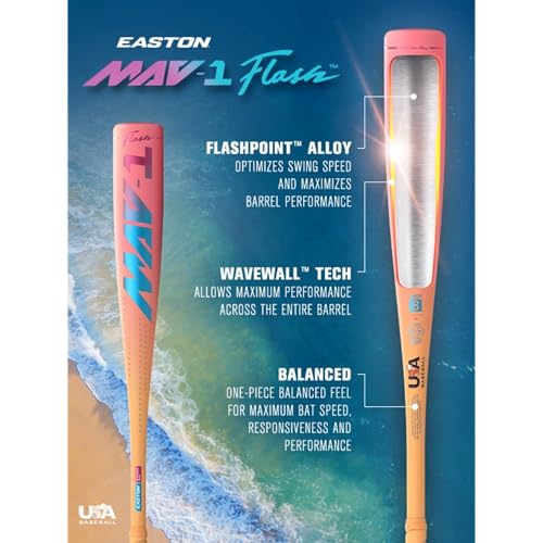 Easton MAV1 Flash Baseball Bat -11 27 Inches Alloy USA Certified Youth Bat