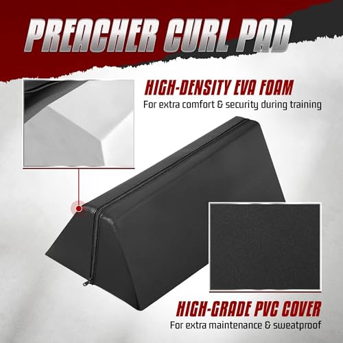 Preacher Curl Pad for Arm and Bicep Workouts - Space-Saving Design