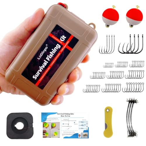 Mini Survival Fishing Kit with Waterproof Tackle Box - Desert Sand
