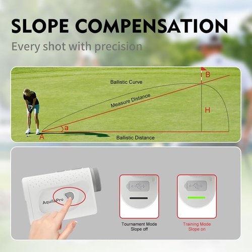 AquilaPro N1 Golf Rangefinder - 1000 Yards, Slope Function, 0.5 Yard Accuracy, 7X Magnification