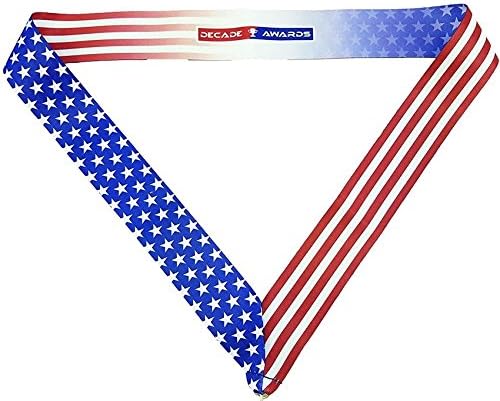 Decade Awards Custom Engraved Patriotic Place Medal - Stars and Stripes Neck Ribbon | 2.75 Inch Wide