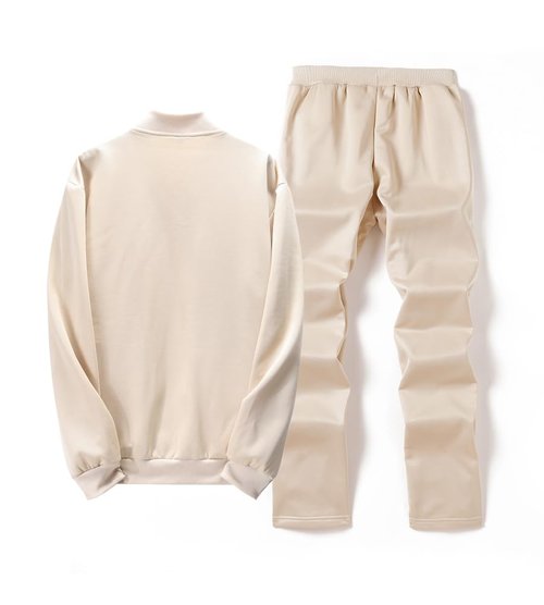 Lavnis Men's Casual Tracksuit Long Sleeve Running Jogging Athletic Sports Set Light Khaki L