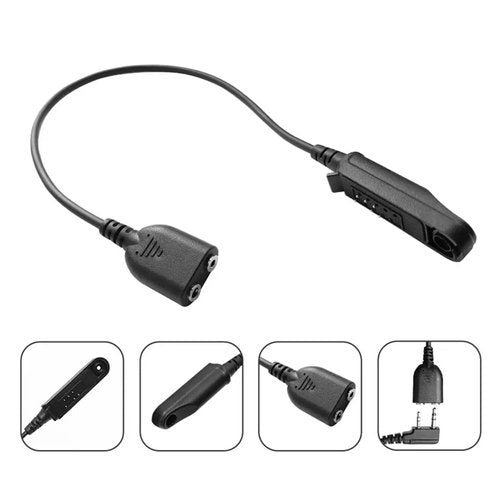 BAOFENG 2 Packs GMRS-9R Speaker Mic to 2 Pin K Plug Converter Adapter Cable UV-9R Pro Cord Connector UV-9G Headphone PTT Shoulder Microphone UV-5R Accessories Earphone Audio Cable