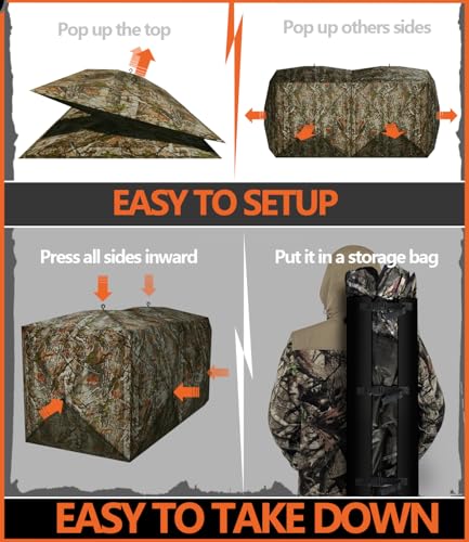 Hunt Quiet 360° See-Through Hunting Blind for 4-6 Hunters