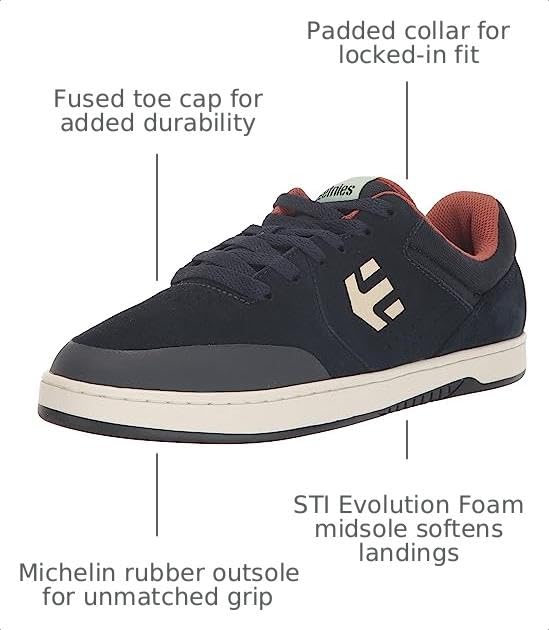 Etnies Mens Czar Skate Shoes - Navy Brown White 9.5