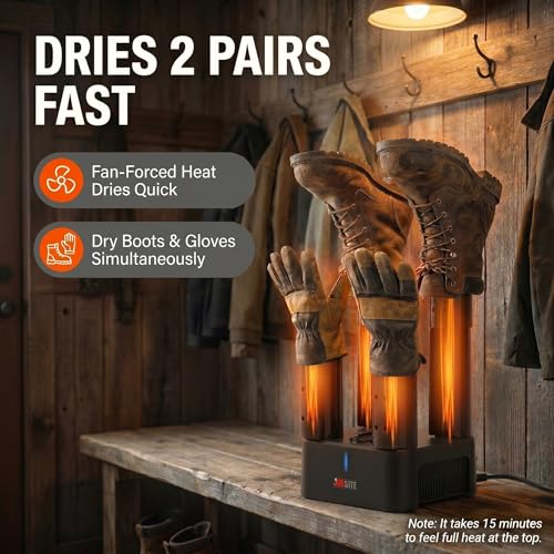 JobSite Boot Dryer with Heat Blower Fan - Fast Shoe & Glove Dryer - Variation 1
