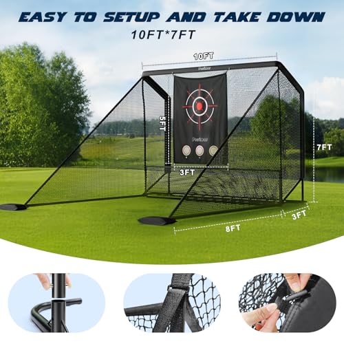 Persimar Green 10x7FT Golf Practice Net for Hitting, Driving & Chipping