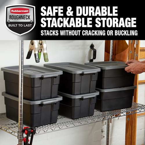 Rubbermaid 3 Gallon Heavy Duty Storage Totes 6 Pack with Snap Lids & Handles