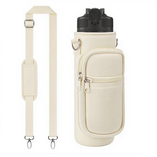 32oz Water Bottle Carrier Bag, 32/40 oz Water Bottle Holder with Adjustable Strap, Sling Bag Sleeve Pouch Holder with Phone Pocket and Small Pocket for Walking Hiking Camping Gym(2.95"W * 9.05"H)