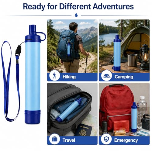 Hydra X1 Water Filter Straw 3-Pack - Portable Emergency & Outdoor Drinking