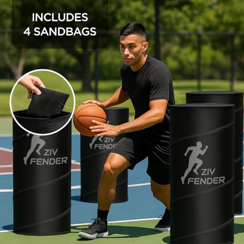 ZivPlay 4-Pack Pop Up Soccer & Basketball Defender Dummy for Defense Training & Drills