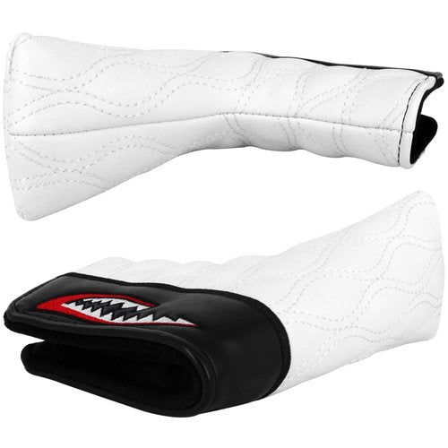 PINMEI Golf Head Cover for Mallet Heel Shaft Putter and Blade Putter Cover Shark Synthetic Leather Magnetic Closure Putter Headcover