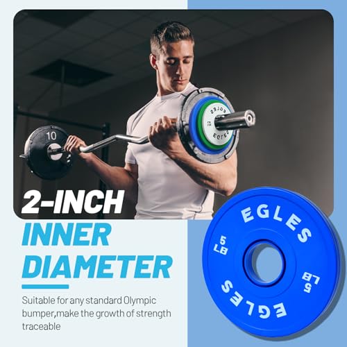 Olympic Rubber-Coated Weight Plates Set 1.25LB, 2.5LB, 5LB - Color-Coded Fitness Weights
