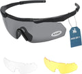 Xaegistac Tactical Eyewear - Unisex Shooting Glasses with 3 Interchangeable Lenses