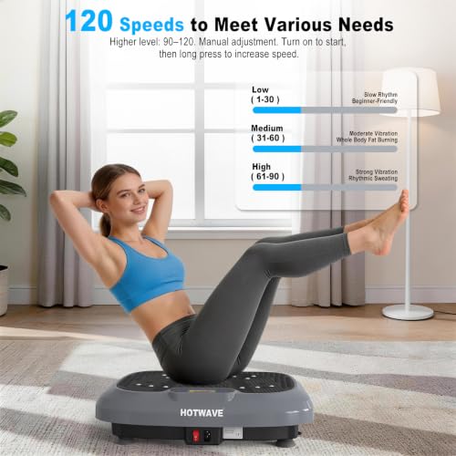 Vibration Plate Exercise Machine for Home Gym - Hotwave Gray