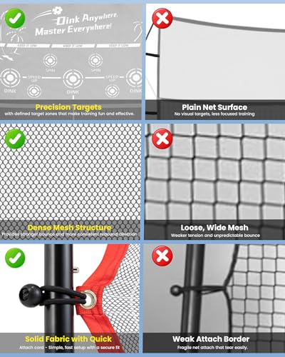 MerryMove 6FT Portable Pickleball Rebounder Net for Outdoor & Indoor Training