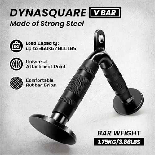 Heavy Duty Lat Pulldown Attachments Set with Black Curl Bar for Gym