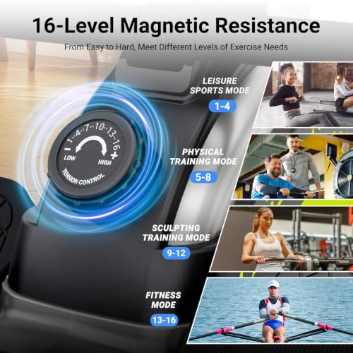 Dripex Yellow Magnetic Rowing Machine for Home Fitness - Upgraded Model