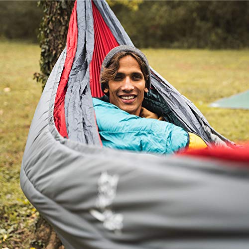 Grey Insulated Hammock Underquilt for Camping - Ultralight Water-Resistant