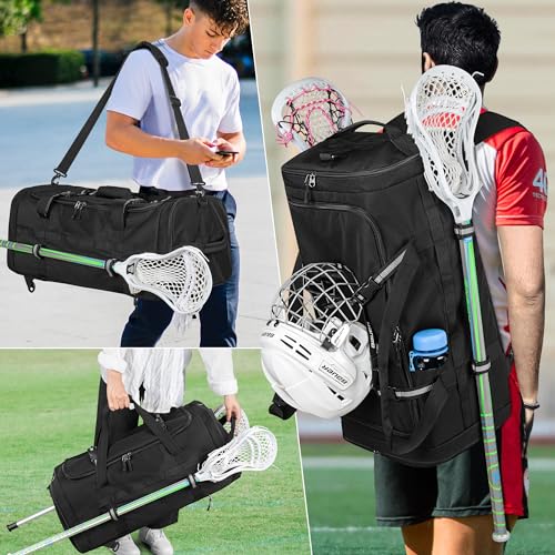 Lacrosse Equipment Backpack Holds 2 Sticks Shoes & Gear