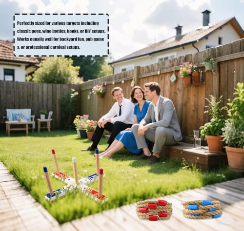 5-Inch Rope Toss Ring Set - Replacement Parts, 10-Pack, Natural Jute