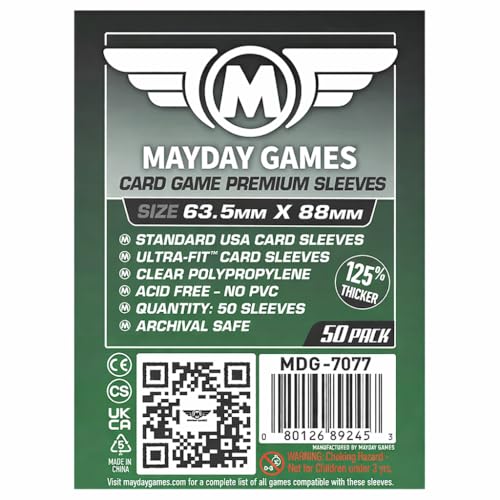 MayDay Games 63.5 x 88mm Premium Card Sleeves Bundle 4x50 Pack, Clear, Acid-Free