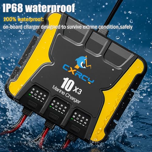 12V 30A Marine Battery Charger 3 Bank Waterproof Smart Maintainer - CXRCY 30A (10A/Bank)